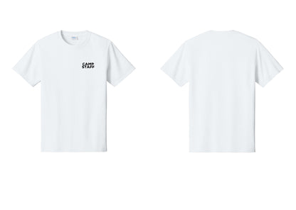 NYC Factory Unisex Camp Staff Charcoal T-Shirt - Chest Only - White