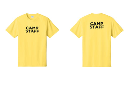 NYC Factory Unisex Camp Staff Charcoal T-Shirt - Front + Back - Yellow