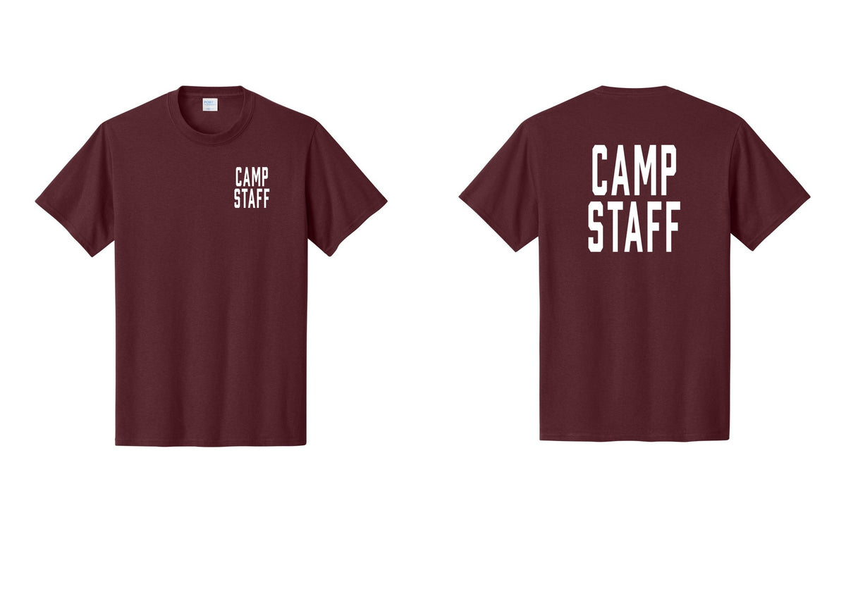 NYC Factory Unisex Camp Staff Classic T-Shirt - Chest + Back - Athletic Maroon