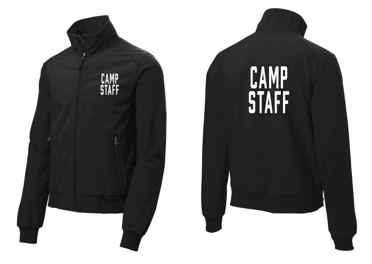 NYC Factory Camp Staff Soft Shell Bomber Jacket (Classic) - Chest + Back - Black