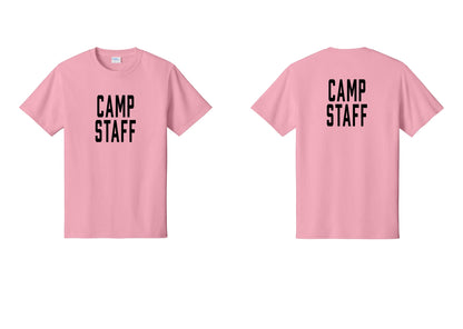 NYC Factory Camp Staff T-Shirt, Condensed Lettering - Front + Back - Candy Pink