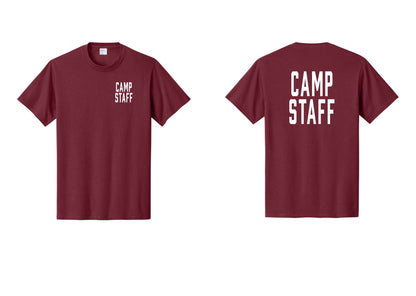 NYC Factory Unisex Camp Staff Classic T-Shirt - Chest + Back - Cardinal