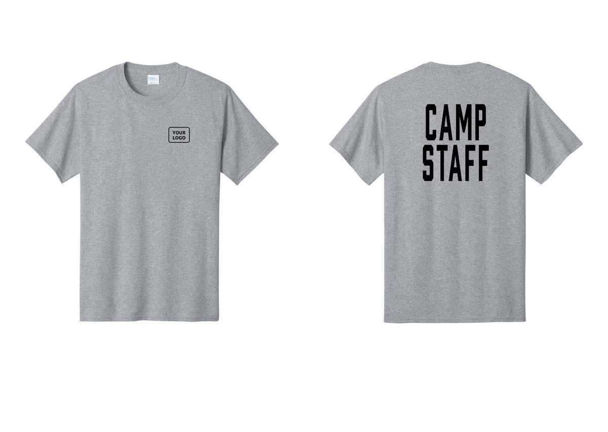 NYC Factory Unisex Custom Logo Camp Staff T-Shirt - Your Logo + Back - Athletic Heather