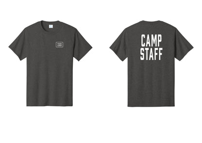 NYC Factory Unisex Custom Logo Camp Staff T-Shirt - Your Logo + Back - Dark Heather Grey