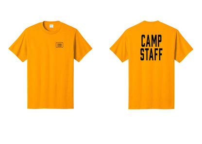 NYC Factory Unisex Custom Logo Camp Staff T-Shirt - Your Logo + Back - Gold