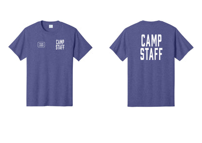 NYC Factory Unisex Custom Logo Camp Staff T-Shirt - CAMP STAFF + Your Logo + Back - Heather Purple