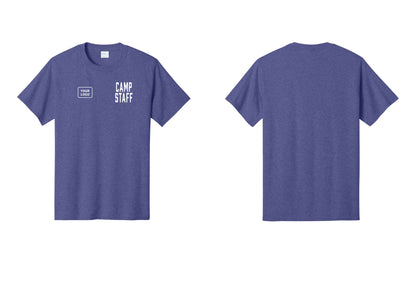 NYC Factory Unisex Custom Logo Camp Staff T-Shirt - CAMP STAFF + Your Logo - Heather Purple