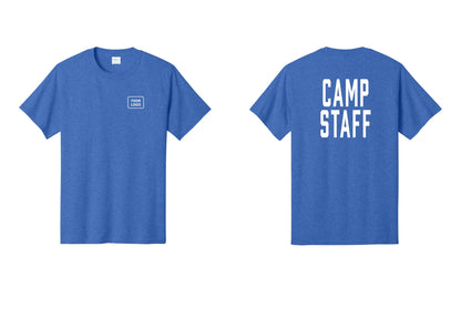 NYC Factory Unisex Custom Logo Camp Staff T-Shirt - Your Logo + Back - Heather Royal