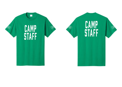 NYC Factory Unisex Custom Logo Camp Staff T-Shirt - Front + Back + Your Logo Sleeves - Kelly