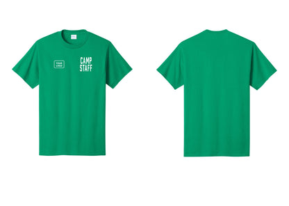 NYC Factory Unisex Custom Logo Camp Staff T-Shirt - CAMP STAFF + Your Logo - Kelly