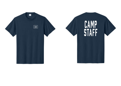 NYC Factory Unisex Custom Logo Camp Staff T-Shirt - Your Logo + Back - Navy
