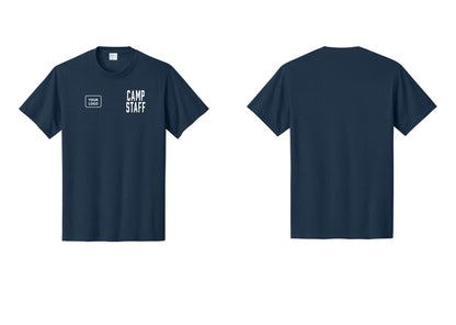 NYC Factory Unisex Custom Logo Camp Staff T-Shirt - CAMP STAFF + Your Logo - Navy