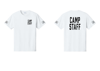 NYC Factory Unisex Custom Logo Camp Staff T-Shirt - Chest + Back + Your Logo Sleeves - White