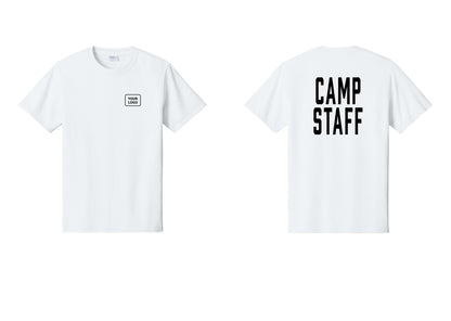 NYC Factory Unisex Custom Logo Camp Staff T-Shirt - Your Logo + Back - White