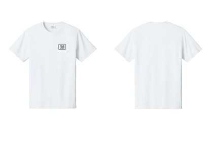 NYC Factory Custom Logo Camp Staff T-Shirt, Condensed Lettering - Your Logo Only - White