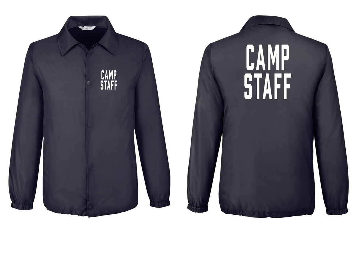NYC Factory Camp Staff Snap-Front Coaches Jacket (Classic) - Chest + Back - Black