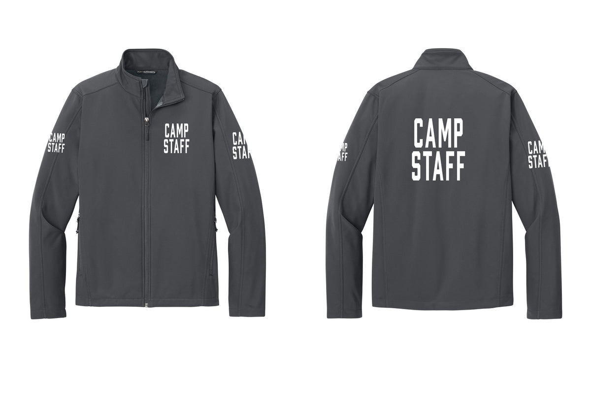NYC Factory Camp Staff Soft Shell Jacket (Classic) - Chest + Back + Camp Staff Sleeves - Battleship Grey
