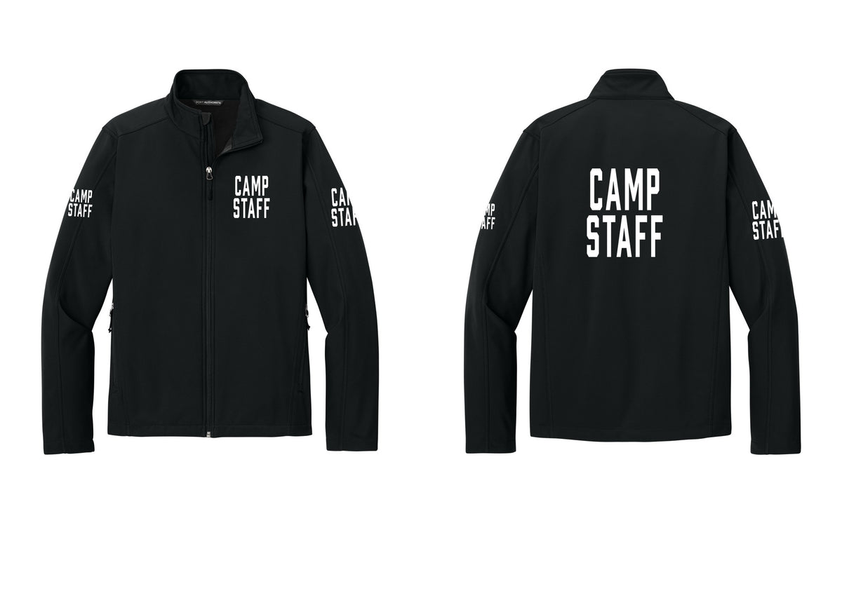 NYC Factory Camp Staff Soft Shell Jacket (Classic) - Chest + Back + Camp Staff Sleeves - Black