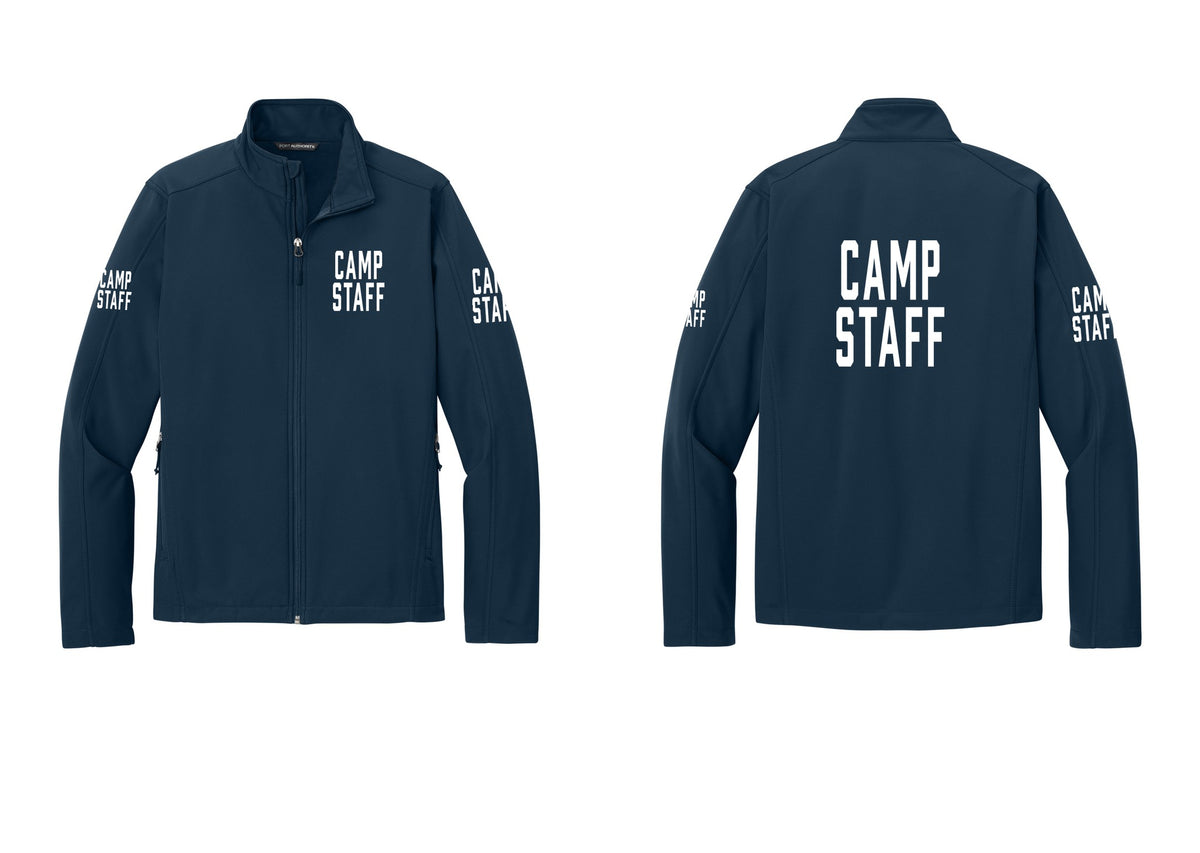 NYC Factory Camp Staff Soft Shell Jacket (Classic) - Chest + Back + Camp Staff Sleeves - Dress Blue Navy