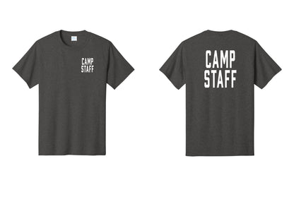 NYC Factory Unisex Camp Staff Classic T-Shirt - Chest + Back - Dark Heather Grey