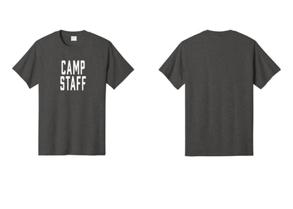 NYC Factory Camp Staff T-Shirt, Condensed Lettering - Front Only - Dark Heather Grey