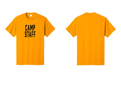 NYC Factory Camp Staff T-Shirt, Condensed Lettering - Front Only - Gold
