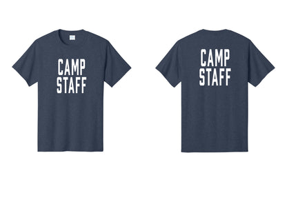 NYC Factory Unisex Camp Staff Classic T-Shirt - Front + Back - Heather Navy