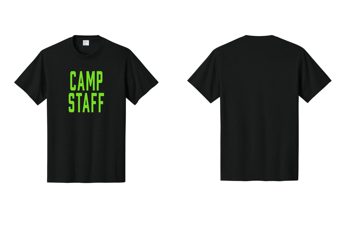 NYC Factory Unisex Camp Staff Classic T-Shirt - Front Only - Black / Neon