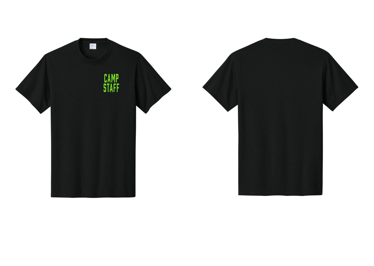 NYC Factory Unisex Camp Staff Classic T-Shirt - Chest Only - Black / Neon