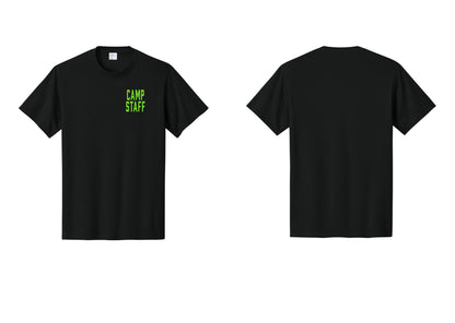 NYC Factory Unisex Camp Staff Classic T-Shirt - Chest Only - Black / Neon