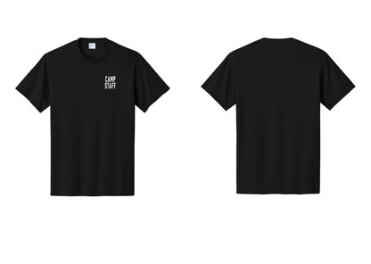NYC Factory Camp Staff T-Shirt, Condensed Lettering - Chest Only - Black