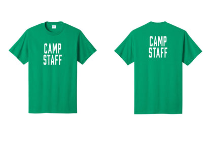 NYC Factory Camp Staff T-Shirt, Condensed Lettering - Front + Back - Kelly