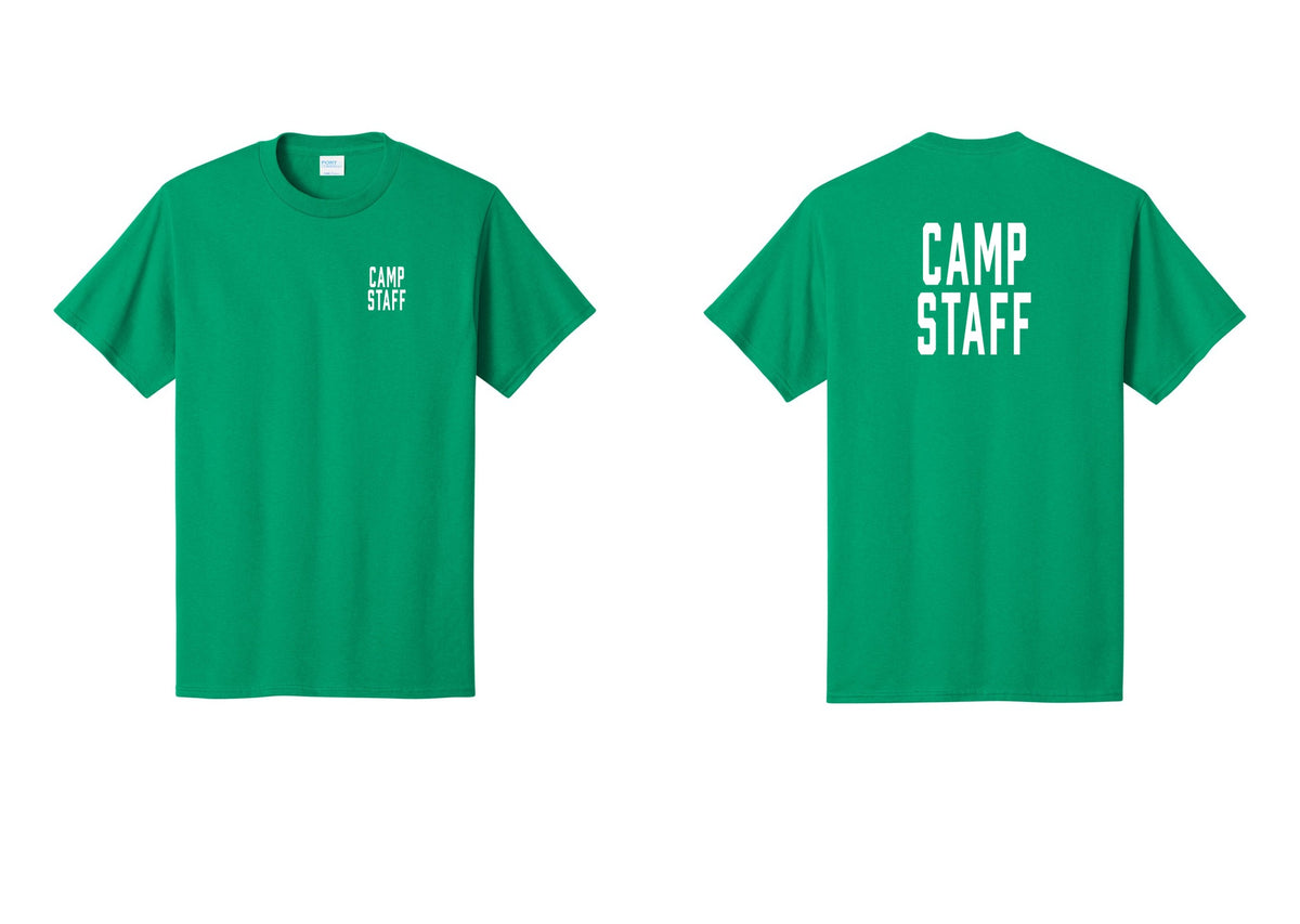 NYC Factory Camp Staff T-Shirt, Condensed Lettering - Chest + Back - Kelly