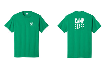 NYC Factory Camp Staff T-Shirt, Condensed Lettering - Chest + Back - Kelly
