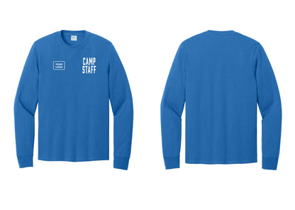 NYC Factory Custom Logo Camp Staff Cotton Long Sleeve T-Shirt (Classic) - CAMP STAFF + Your Logo - Royal
