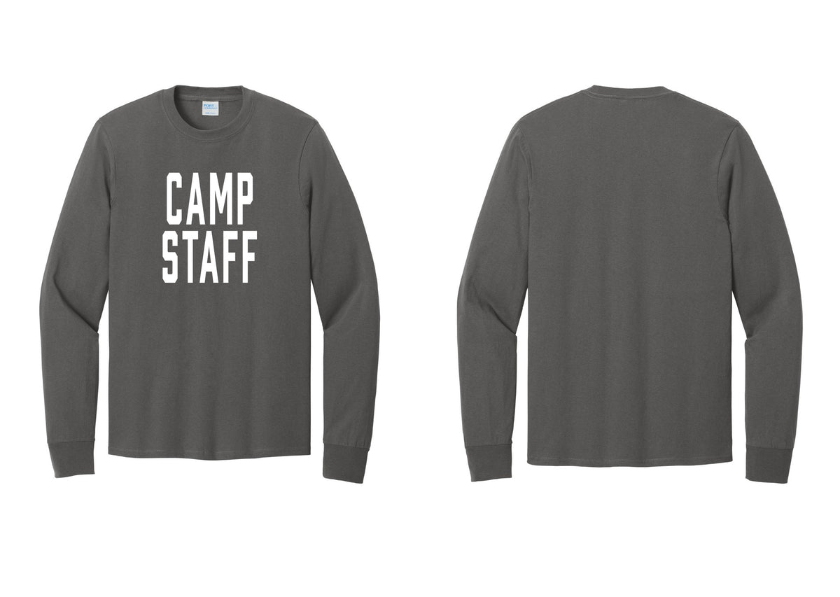 NYC Factory Camp Staff Cotton Long Sleeve T-Shirt (Classic) - Front Only - Charcoal
