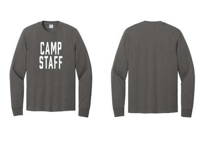 NYC Factory Camp Staff Cotton Long Sleeve T-Shirt (Classic) - Front Only - Charcoal