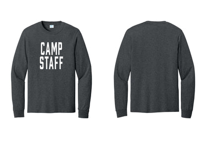 NYC Factory Camp Staff Cotton Long Sleeve T-Shirt (Classic) - Front Only - Dark Heather Grey