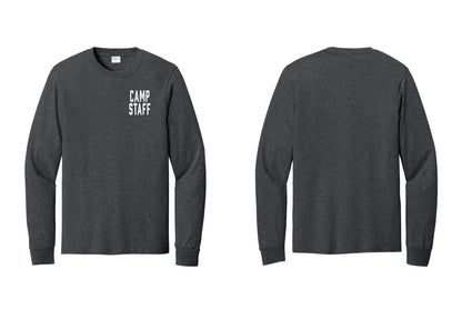 NYC Factory Camp Staff Cotton Long Sleeve T-Shirt (Classic) - Chest Only - Dark Heather Grey