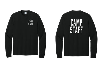 NYC Factory Camp Staff Cotton Long Sleeve T-Shirt (Classic) - Chest + Back - Black