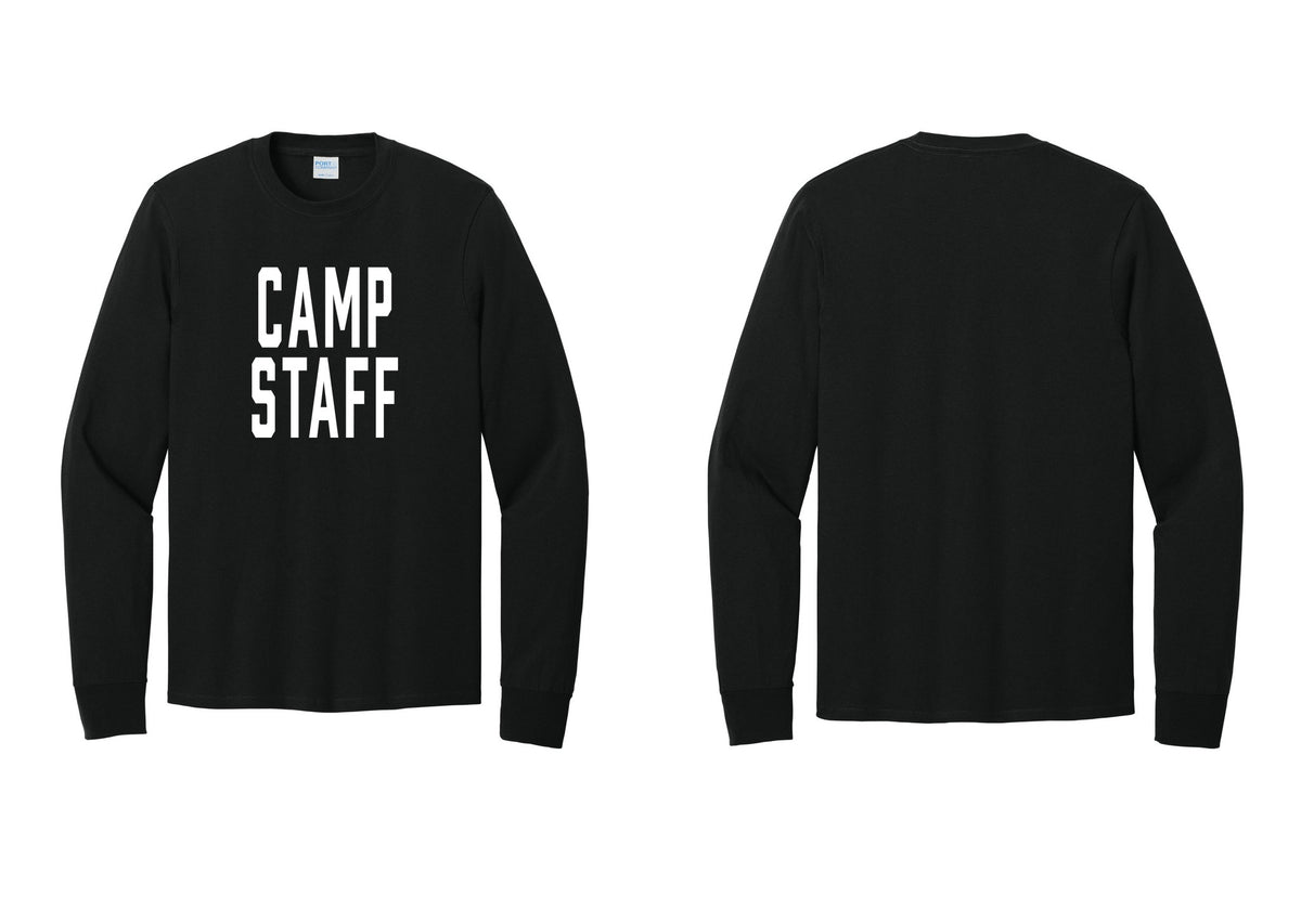 NYC Factory Camp Staff Cotton Long Sleeve T-Shirt (Classic) - Front Only - Black
