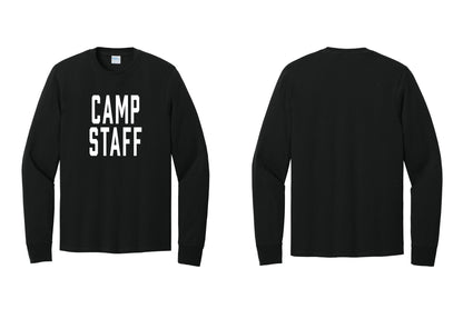 NYC Factory Camp Staff Cotton Long Sleeve T-Shirt (Classic) - Front Only - Black