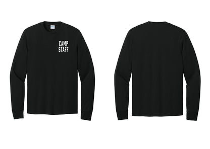 NYC Factory Camp Staff Cotton Long Sleeve T-Shirt (Classic) - Chest Only - Black