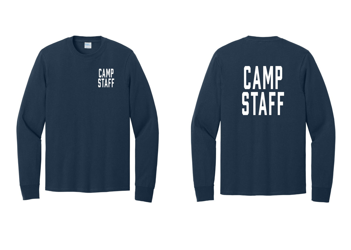 NYC Factory Camp Staff Cotton Long Sleeve T-Shirt (Classic) - Chest + Back - Navy