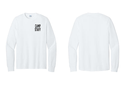 NYC Factory Camp Staff Cotton Long Sleeve T-Shirt (Classic) - Chest Only - White
