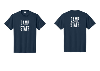 NYC Factory Camp Staff T-Shirt, Condensed Lettering - Front + Back - Navy