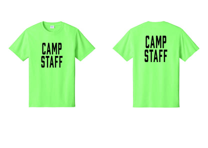 NYC Factory Unisex Camp Staff Classic T-Shirt - Front + Back - Neon Green
