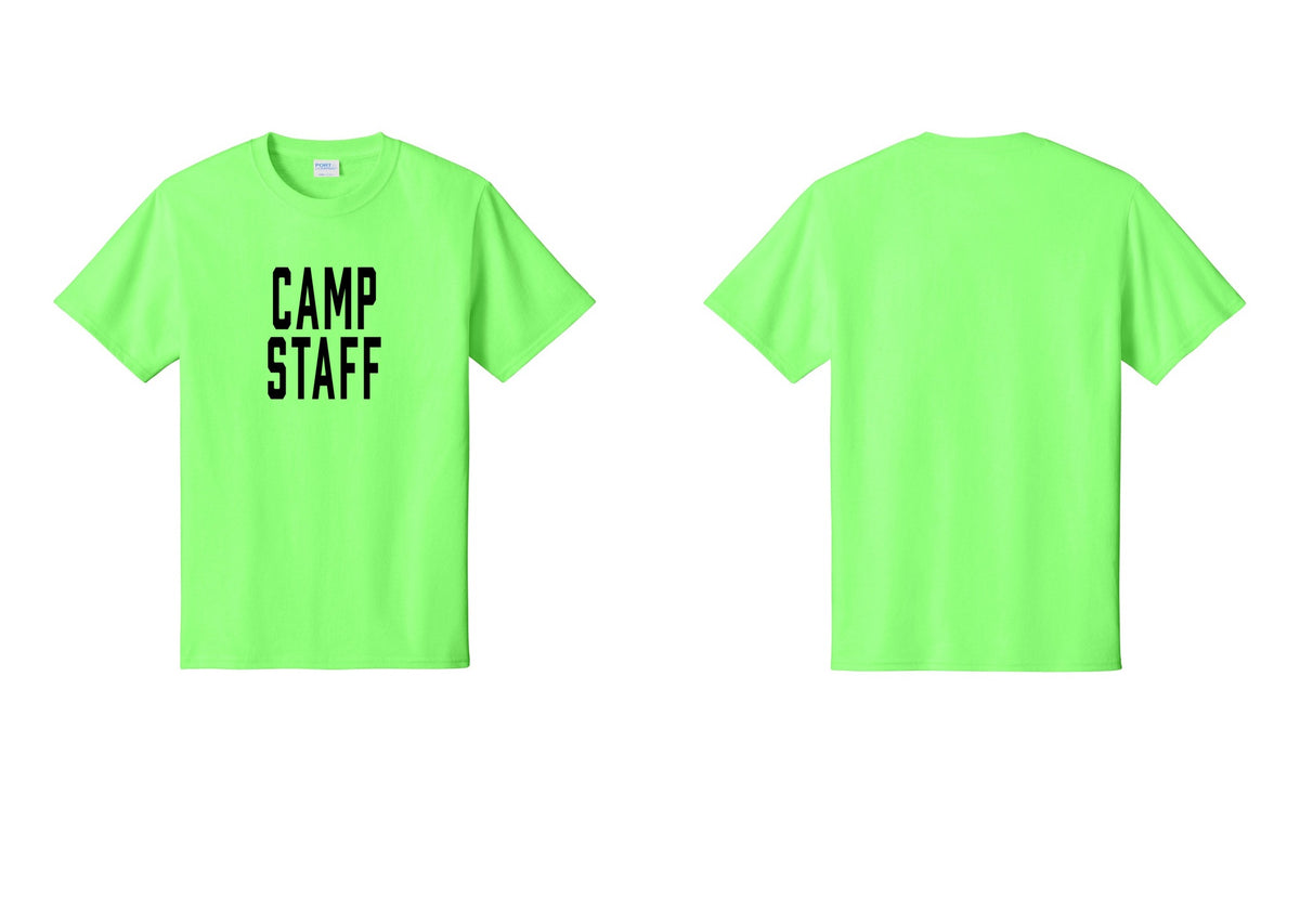 NYC Factory Camp Staff T-Shirt, Condensed Lettering - Front Only - Neon Green