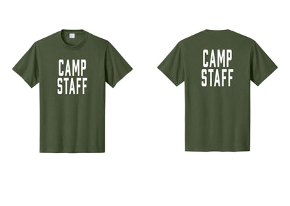 NYC Factory Unisex Camp Staff Classic T-Shirt - Front + Back - Olive