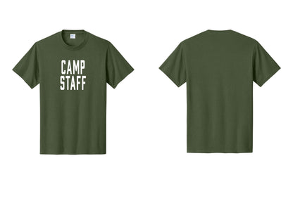NYC Factory Camp Staff T-Shirt, Condensed Lettering - Front Only - Olive
